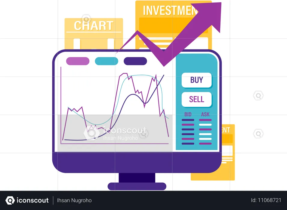 Stock market and trading  Illustration