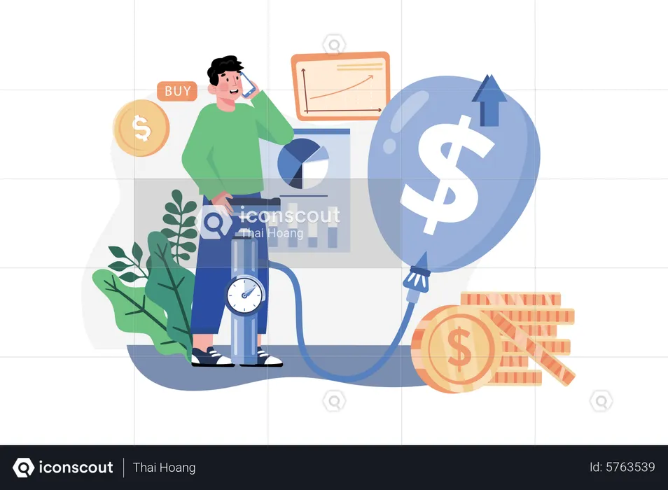 Stock Market Bubble  Illustration