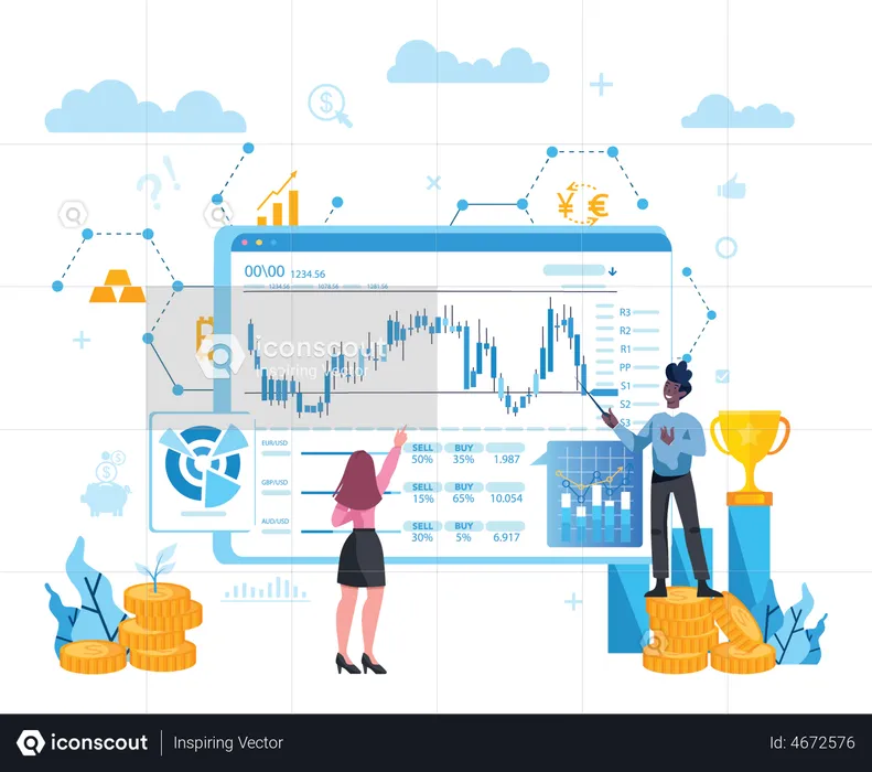 Stock Market Chart  Illustration