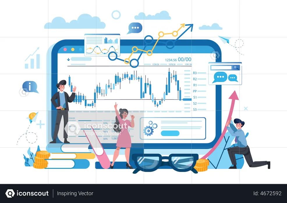 Stock Market Chart  Illustration