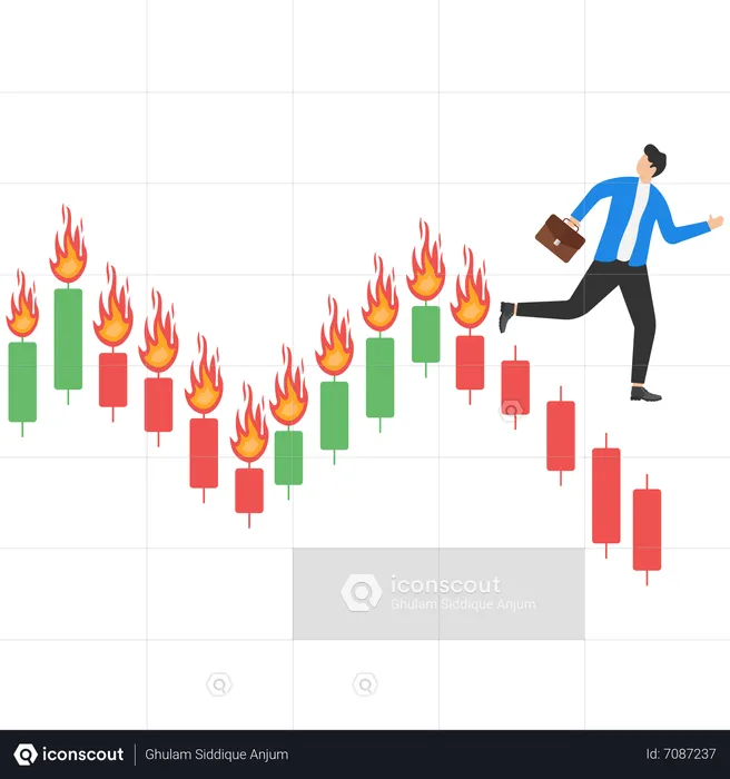 Stock market crash due to financial crisis  Illustration