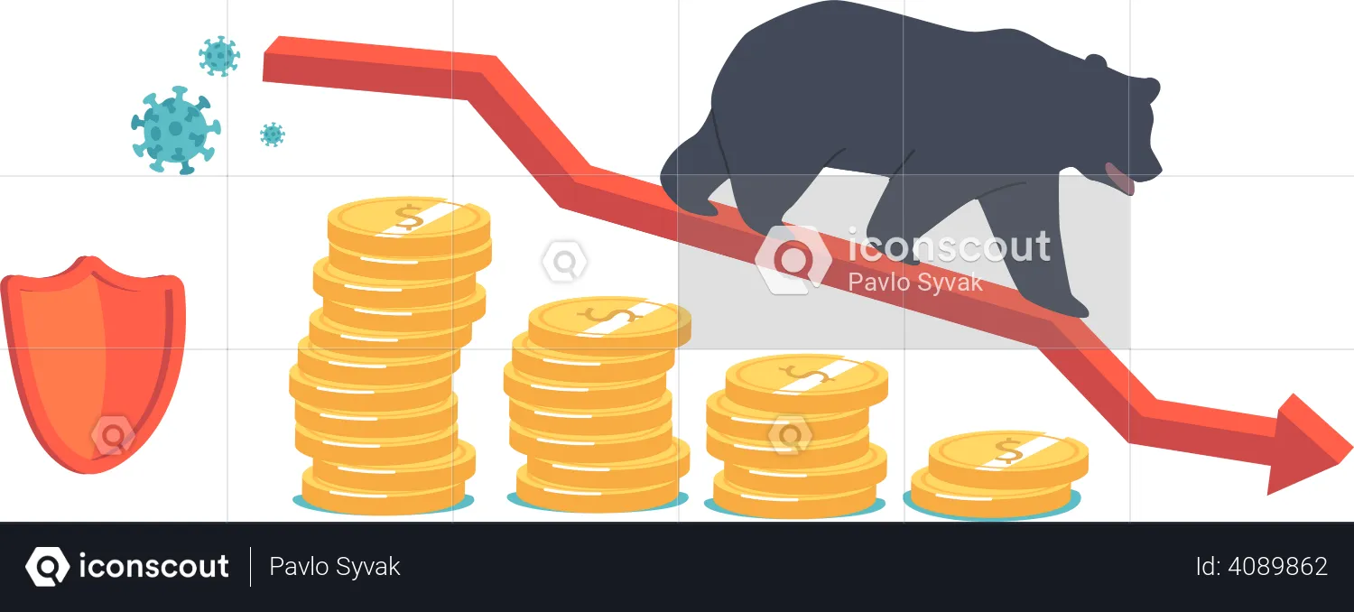 Stock Market Crisis due to Coronavirus  Illustration