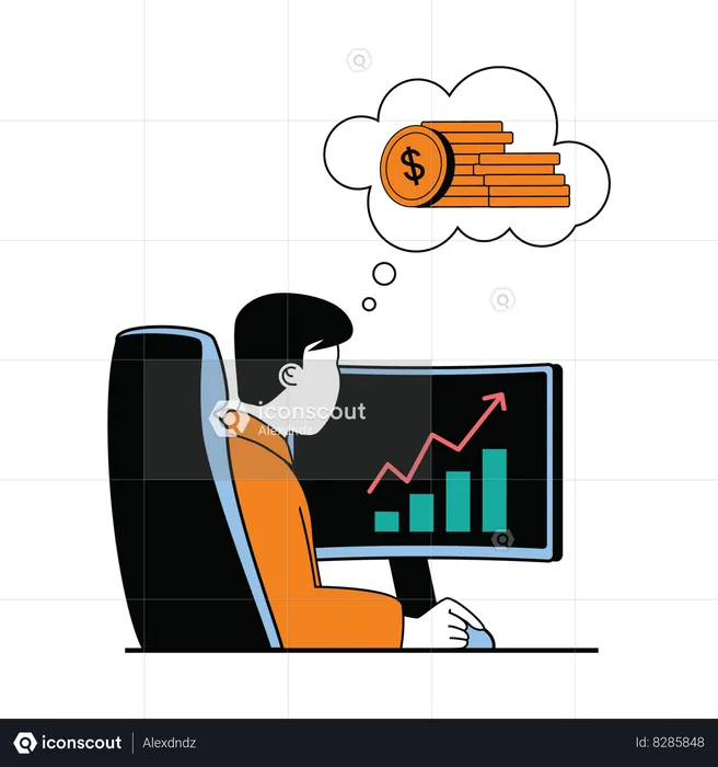 Stock market growth  Illustration