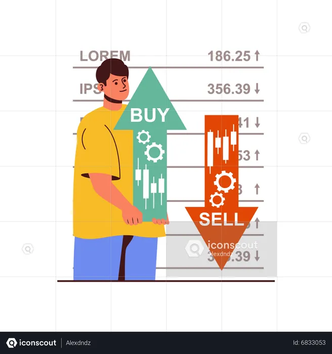 Stock market investor  Illustration