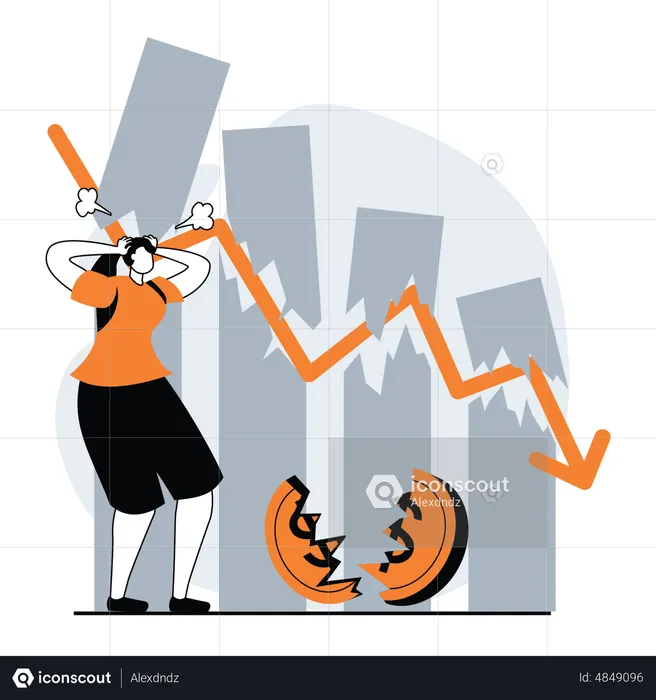 Stock market loss  Illustration