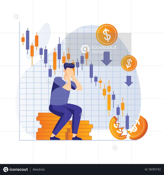 Stock market loss  Illustration