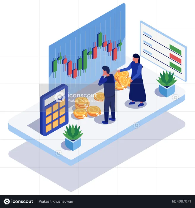 Stock market traders  Illustration