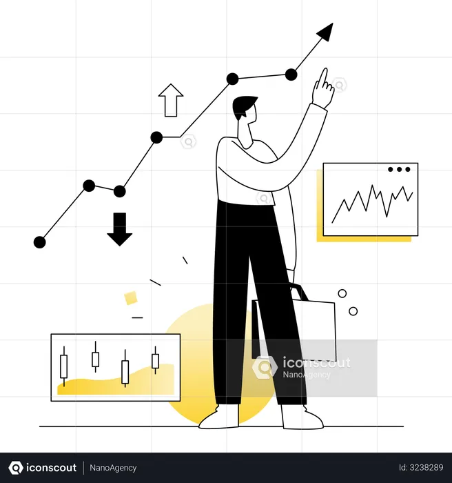 Stock market Trading Business  Illustration