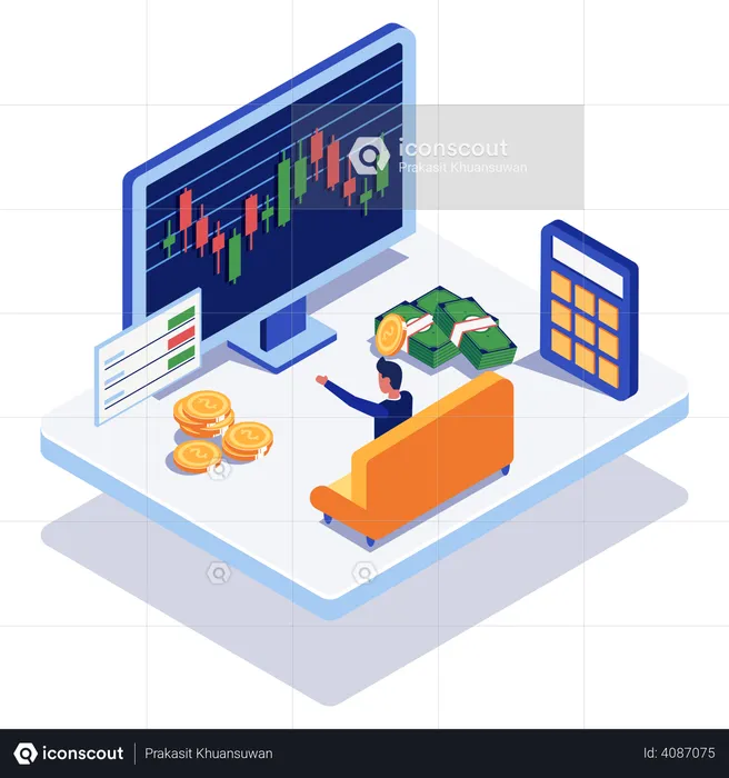 Stock market trading  Illustration