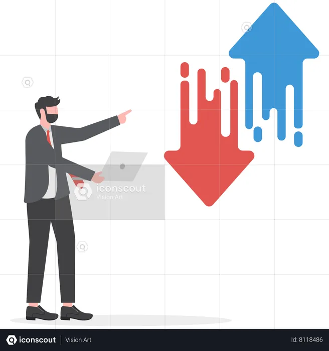 Stock trader buying and selling shares  Illustration