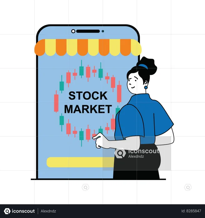 Stock trading app  Illustration