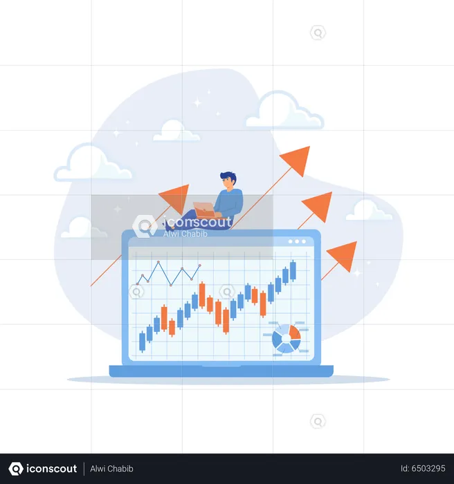 Stock trading or crypto currency investing  Illustration