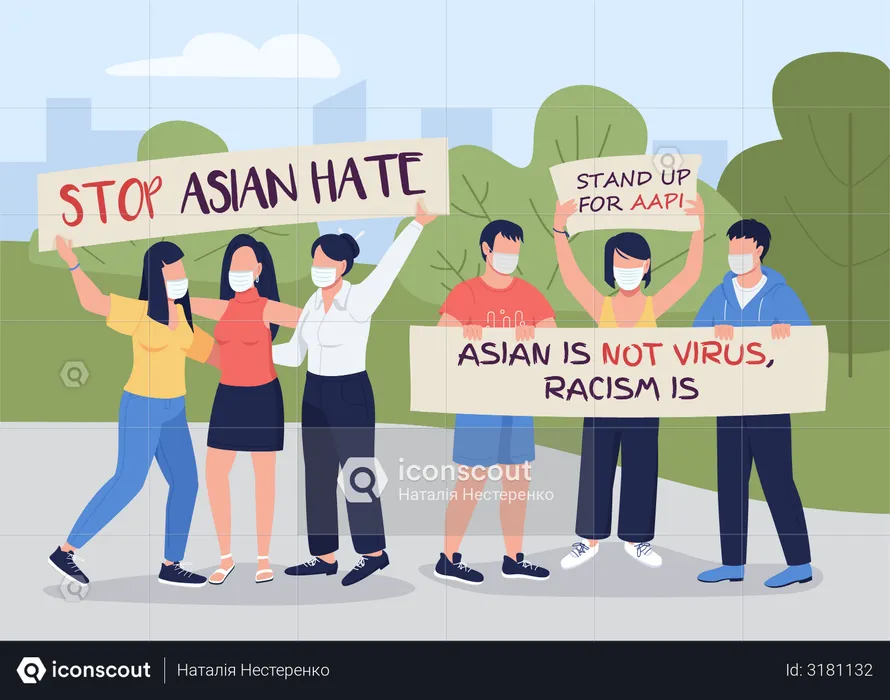 Stop Asian hate  Illustration