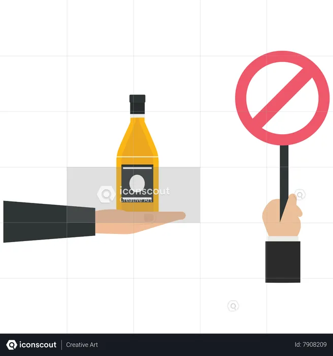 Stop drinking alcohol  Illustration