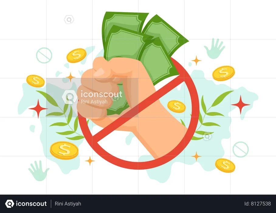 Stop Give Money  Illustration