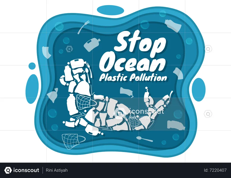 Stop Ocean Plastic Pollution  Illustration