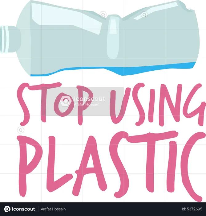 Stop using plastic  Illustration