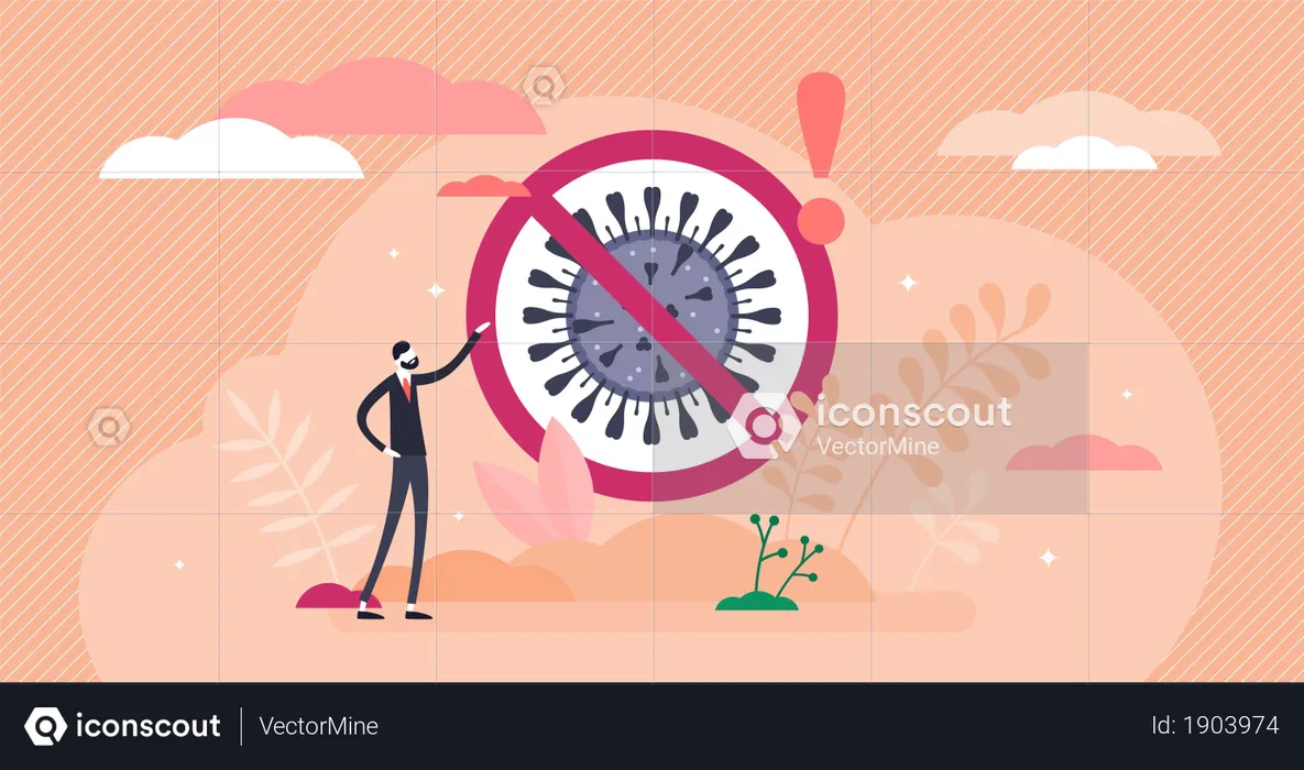 Stop virus sign concept  Illustration