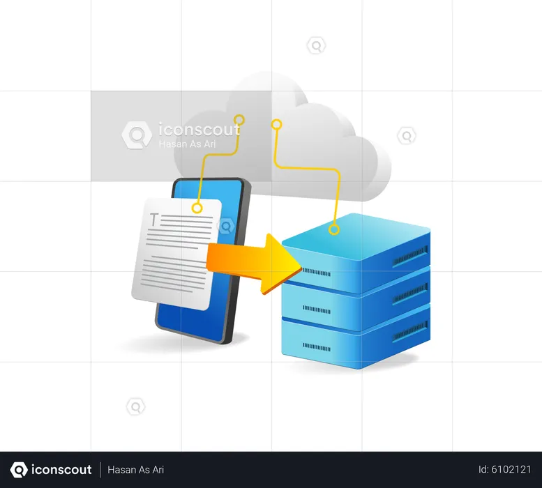 Store data in cloud server  Illustration