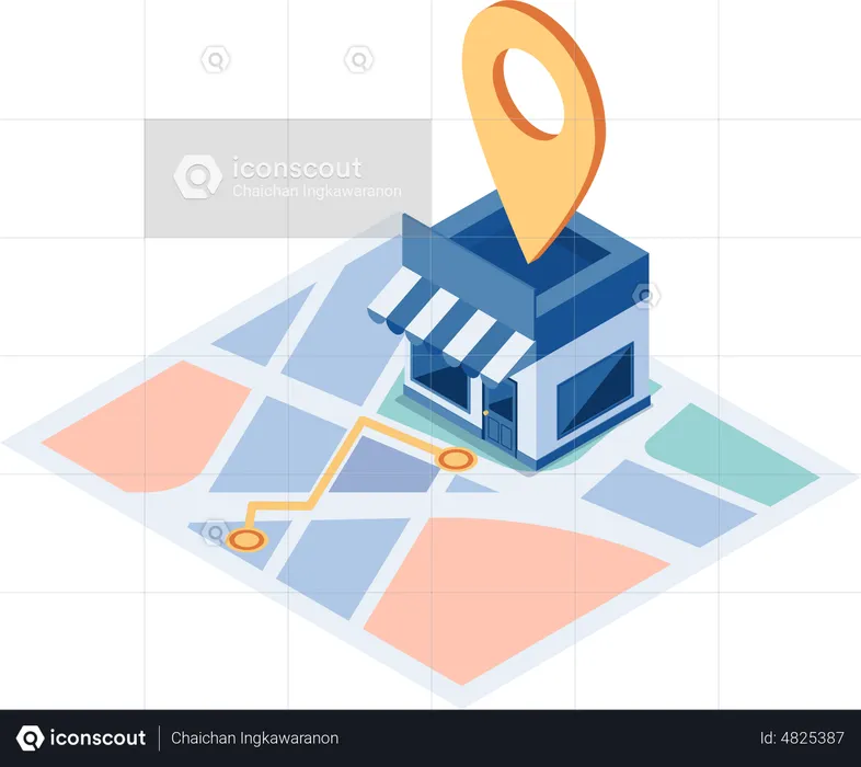 Store Location Navigation  Illustration
