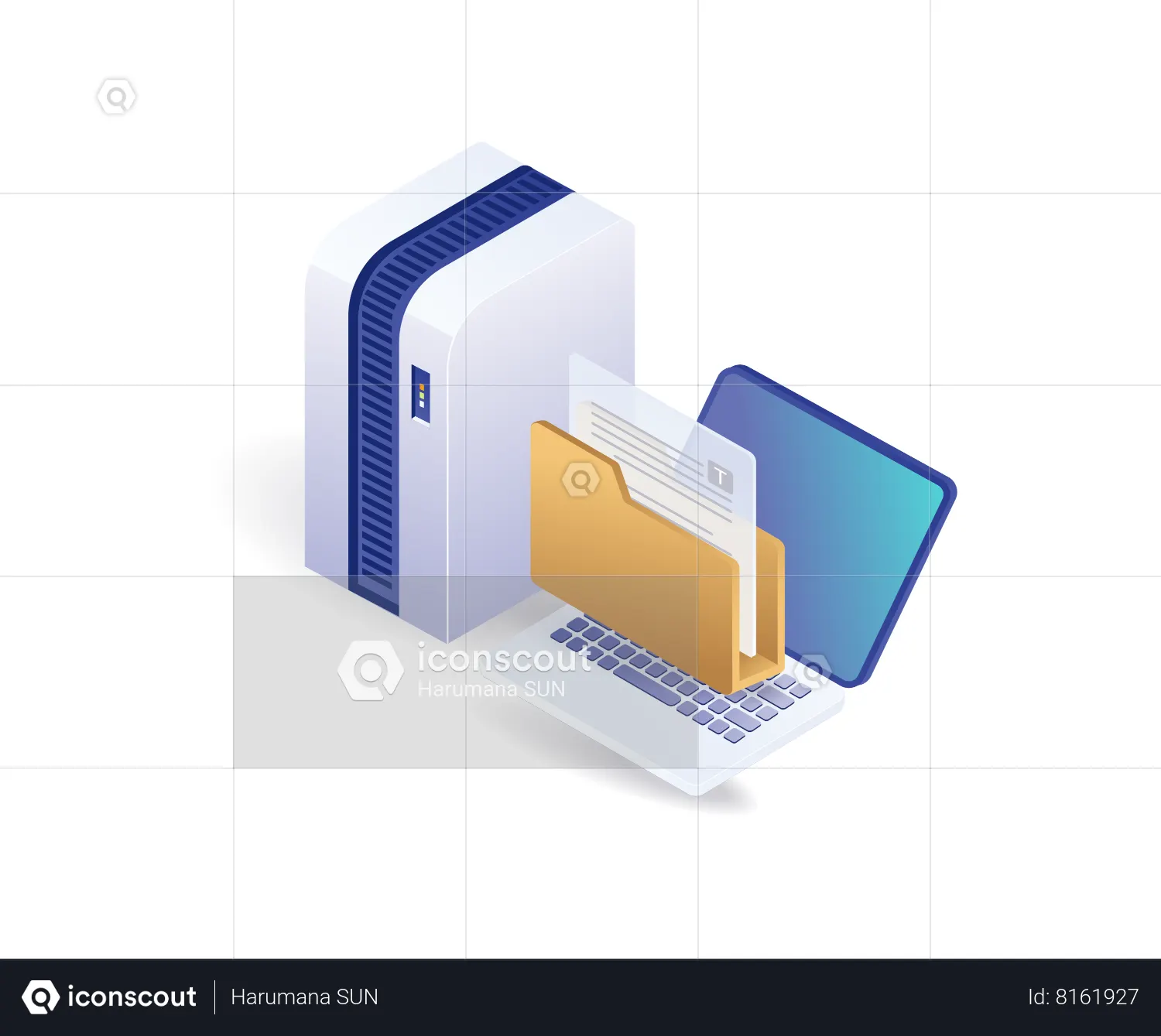Best Storing Folder Data Illustration download in PNG & Vector format