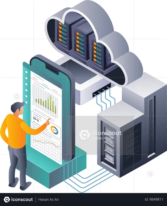 Strategien zur analytischen Wartung von Cloud-Servern  Illustration