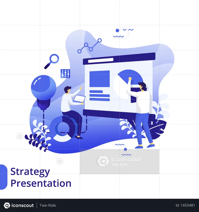 Strategy Presentation Flat Illustration  Illustration