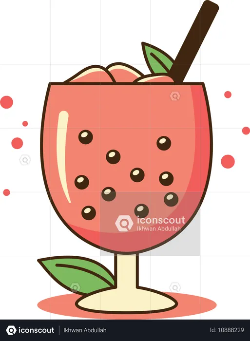 Strawberry bubble tea  Illustration