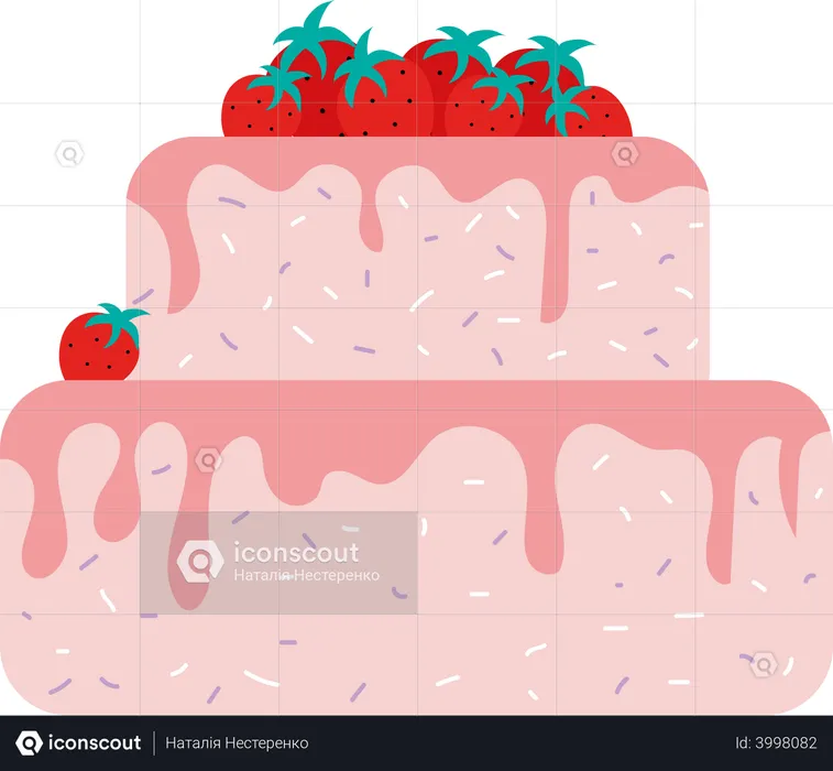 Strawberry cake  Illustration