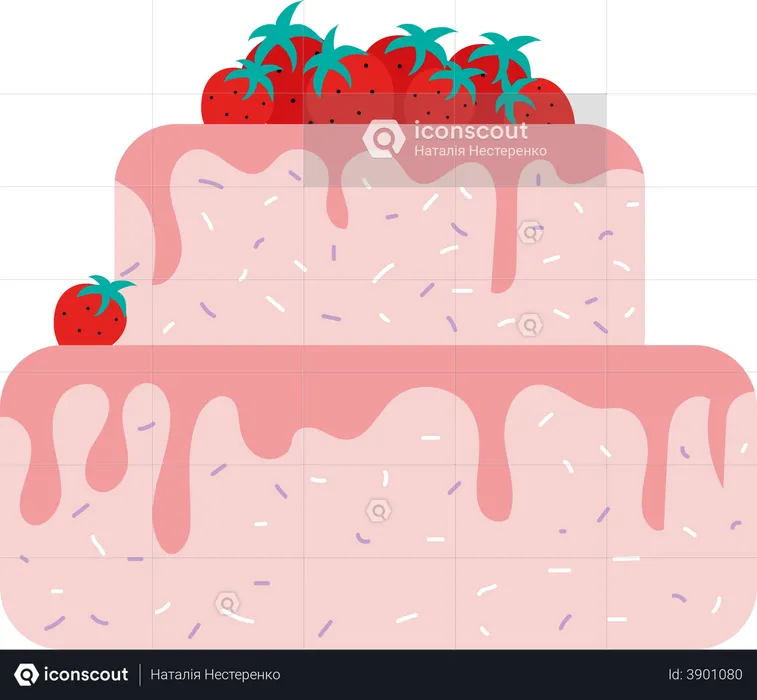 Strawberry cake  Illustration