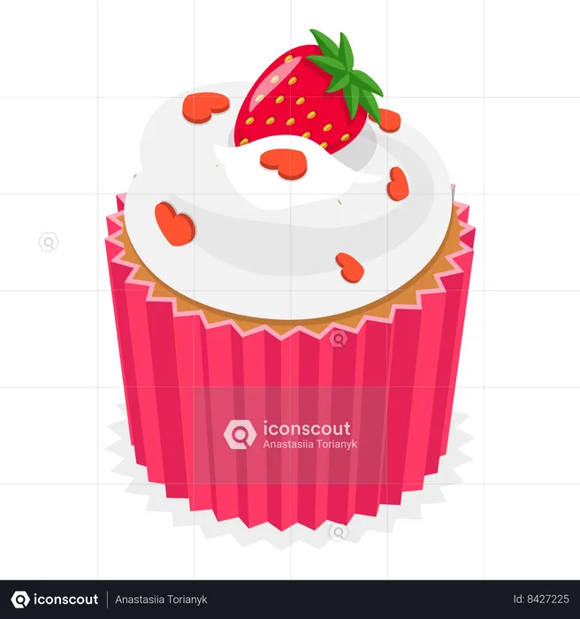 Strawberry cupcake  Illustration