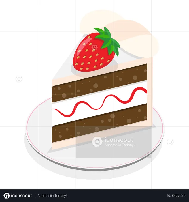 Strawberry pastry  Illustration