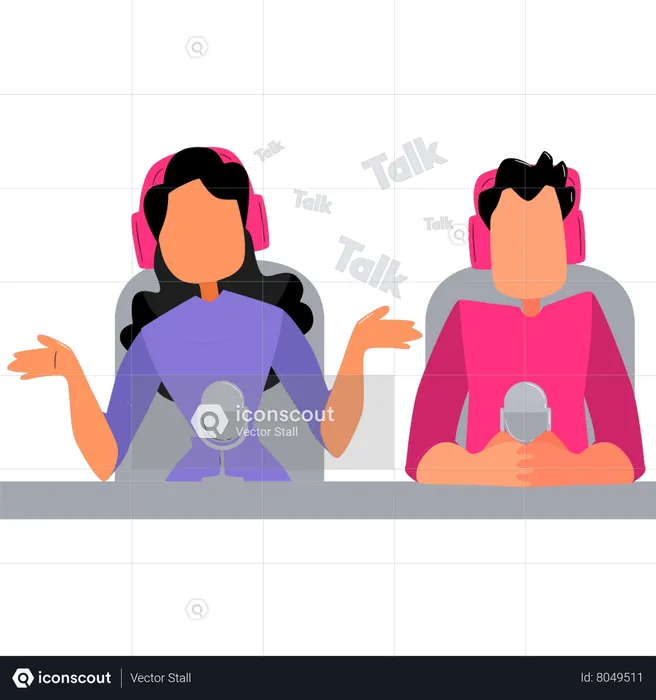 Streamers are communicating via podcast  Illustration