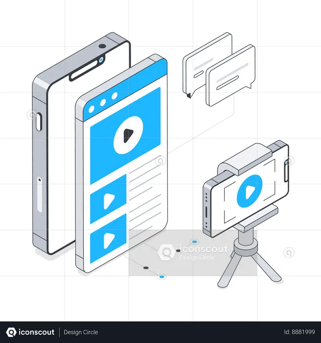 Diffusion en continu mobile  Illustration