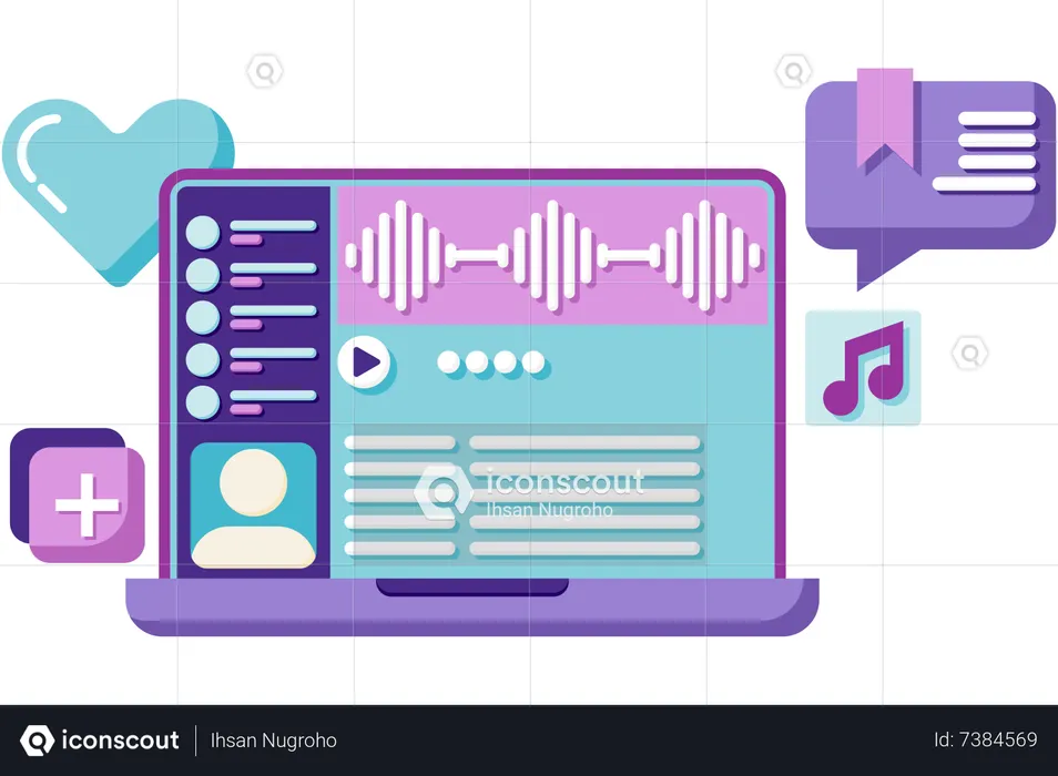 Streaming music player  Illustration