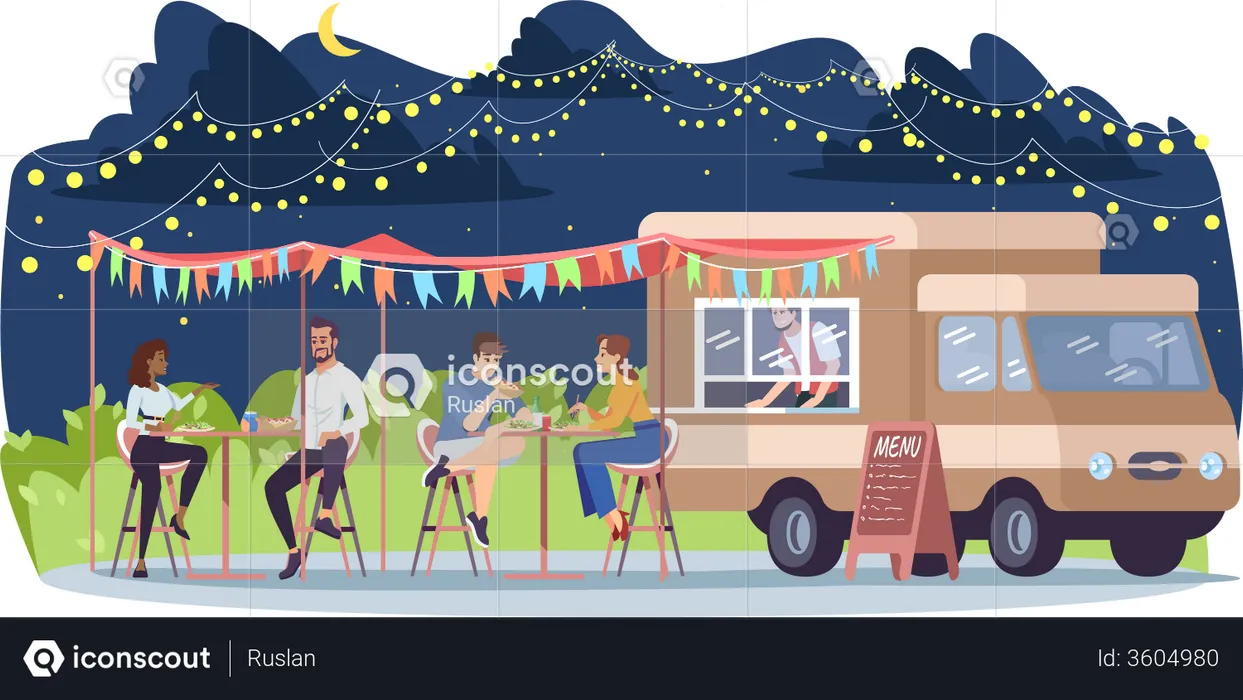 Street food restaurant  Illustration