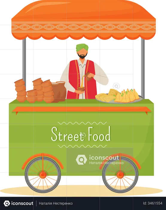 Street food seller  Illustration