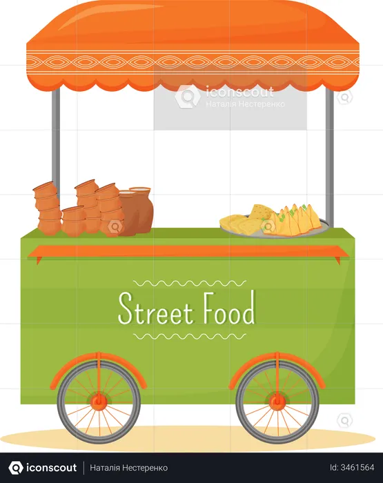Street food stall  Illustration