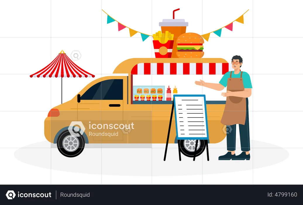 Street food truck  Illustration