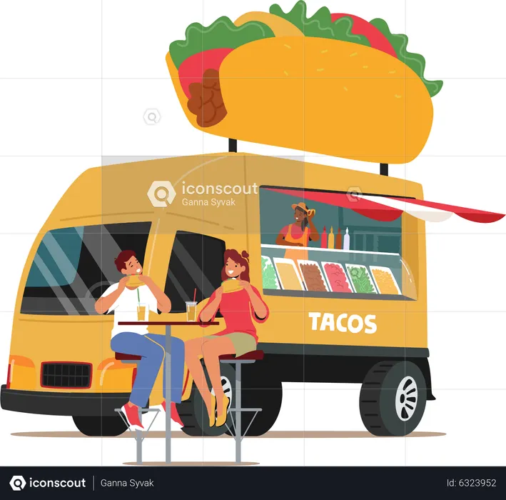 Food truck mexicain de rue  Illustration