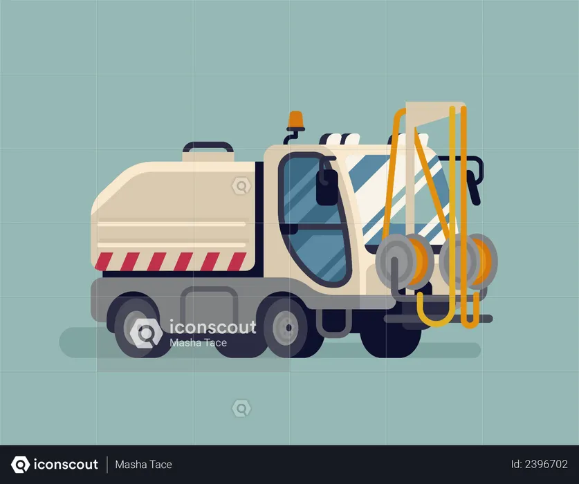 Street washing truck  Illustration