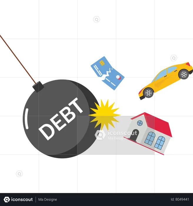 Stress wallet carrying debt burden  Illustration