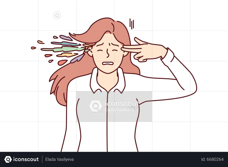 Best Stress woman Illustration download in PNG & Vector format