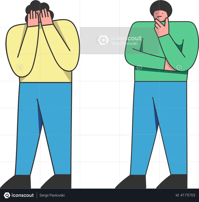 Stressed Businessmen dealing loss  Illustration