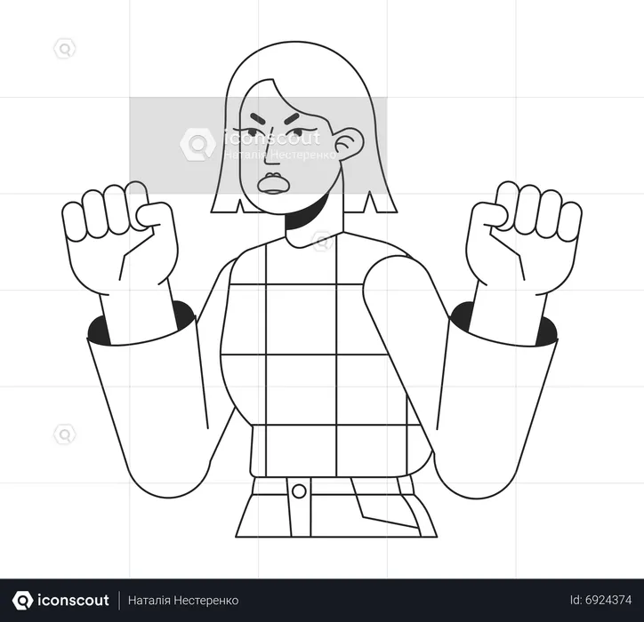 Stressed woman with anger issues  Illustration