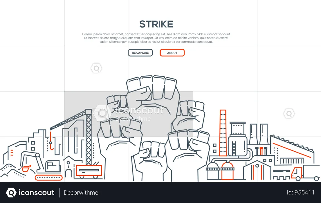 Strike - Modern Line Design Style Illustration  Illustration