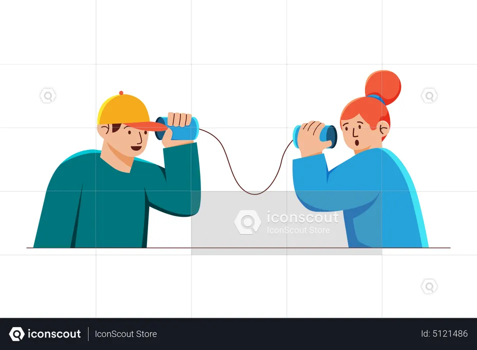 String phone Communication  Illustration