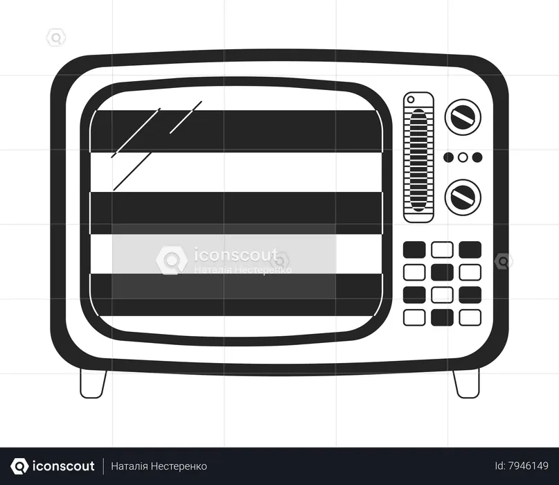 Stripes on tv  Illustration