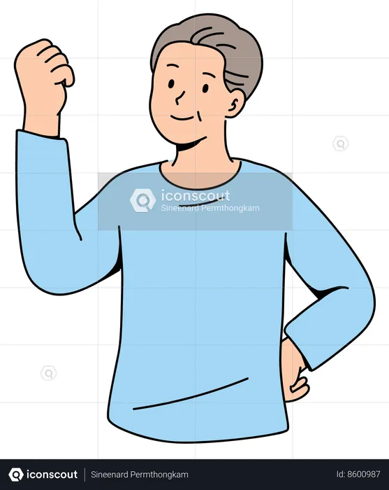 Strong Elderly Man  Illustration