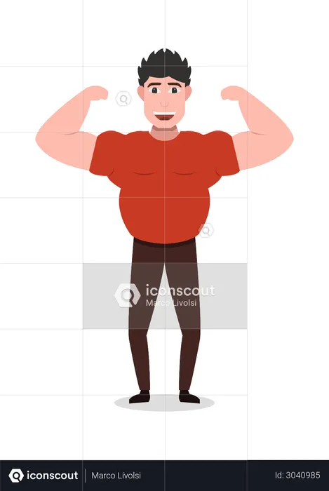 Strong man with his arms stretched out, looking at camera 35423335 Stock  Photo at Vecteezy